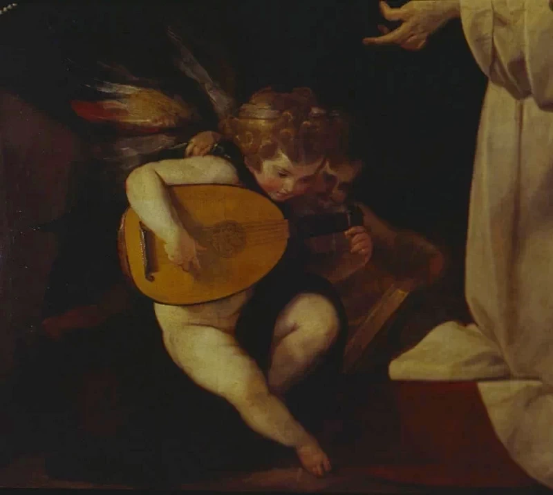 Giovan Battista Crespi, detto Cerano - Madonna del Rosario tra San Domenico e Santa Caterina da Siena, Pinacoteca Brera, Milano, dettaglio
